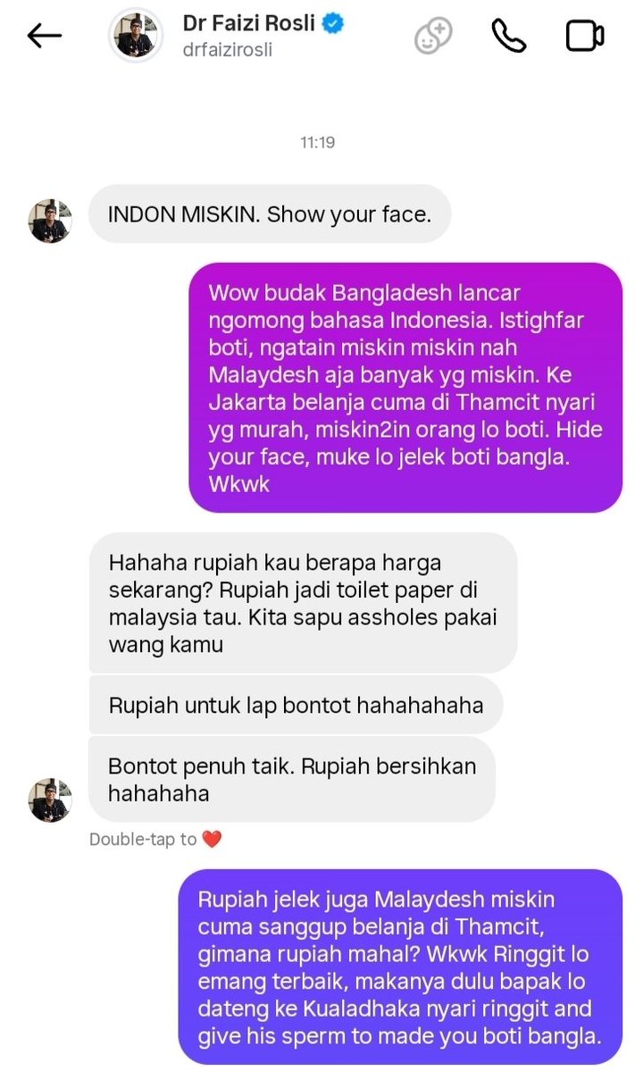 chivasbint's tweet photo. Gua gak suka ngehina, tapi kalau dihina duluan bakal gua hina balik. Malaydesh iq monyet caper bgt suka DM.
Dokter malaydesh aja tolol begini gimana warga biasanya. Udah bottom, iq bottom juga, jelek muka jelek perangai 🤣 https://t.co/F6BMLD2Hus