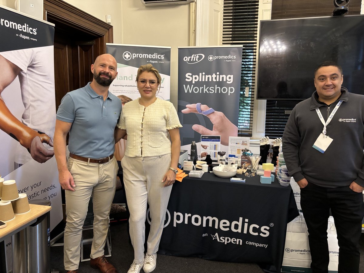 Promedics's tweet photo. A special thank you to Orfit Product Manager, Sona Khaneh Shenas, for joining us at the BAHT Annual Conference and demonstrating the use and application of Orficast! 🤝

#BAHT2026 #Orthopaedics #HandTherapy #Orficast #Healthcare #Promedics https://t.co/NTwDxFDAdO