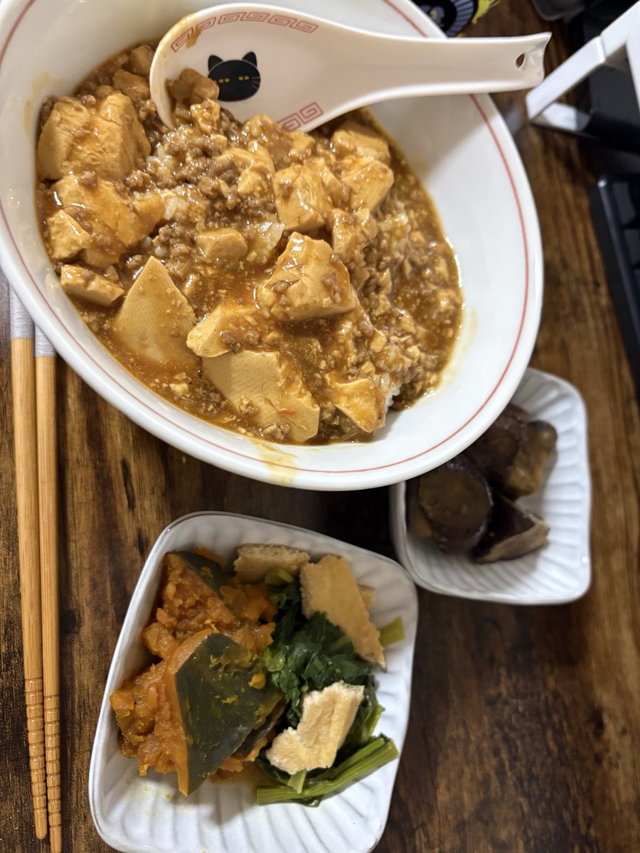 GTFX2828's tweet photo. 麻婆丼にしたらそれっぽくなって大変満足 https://t.co/om4sePiKfm
