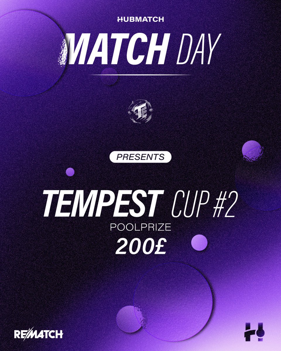hubmatchpro's tweet photo. 🏆 MATCH DAY — TEMPEST CUP #2

The second edition of the Tempest Cup — hosted by @Tempest_EsportX — is here, with £200 up for grabs! 💰

Good luck to all teams competing today. ⚔️

#Rematch #PlayRematch #RematchEsports https://t.co/MPDXZgKDUf