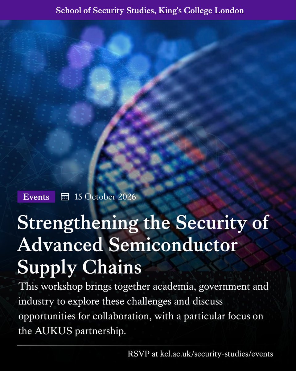 KCLSecurity's tweet photo. In-person SOLD OUT! 💻Online tickets AVAILABLE! 
This workshop brings together academia, government and industry to explore these challenges and discuss opportunities for collaboration, with a particular focus on the AUKUS partnership.
🗓️15 Oct| 🕙10:00
🔗https://t.co/DY9d5OblvL https://t.co/PlAI0GE1Yc