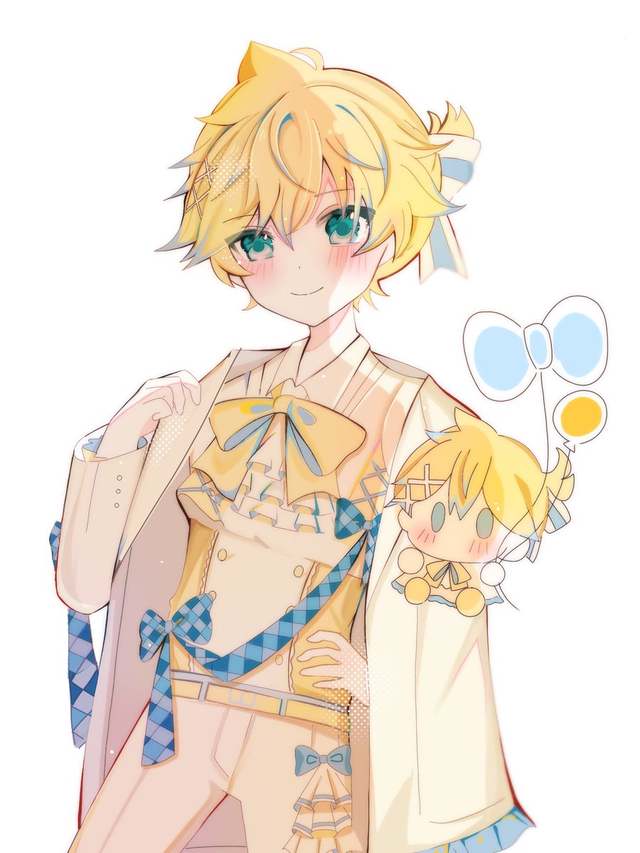 rirukakka's tweet photo. フリフリレンくん🎀🩵
 #鏡音レン https://t.co/QFqKLAtM8F