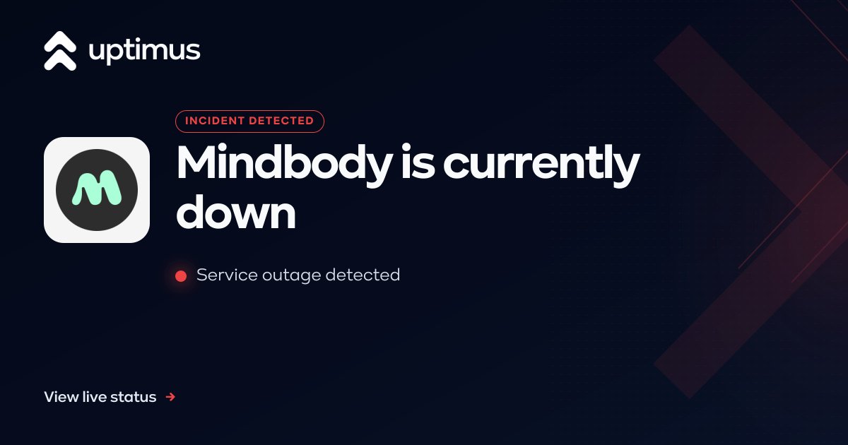 UptimusApp's tweet photo. Mindbody is reporting Branded Web Manager and Checkout Issues.
#Mindbody #ServiceStatus https://t.co/5NzcjNPToF
