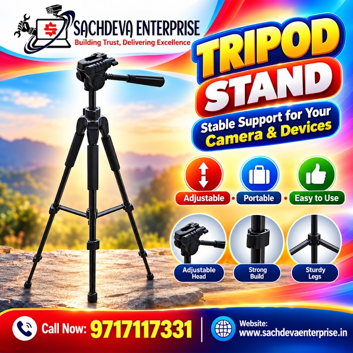 SachdevaEnterpr's tweet photo. 📸 Tripod Stand – Stable Support for Your Camera &amp; Devices

🎯 Stable Support. Better Shots. Better Results.
📞 Call Now: 9717117331
🌐 Website: https://t.co/UUMdOFv0vy

#TripodStand #CameraTripod #CameraAccessories #PhotographyGear #VideoEquipment https://t.co/4T7AsDhhkQ