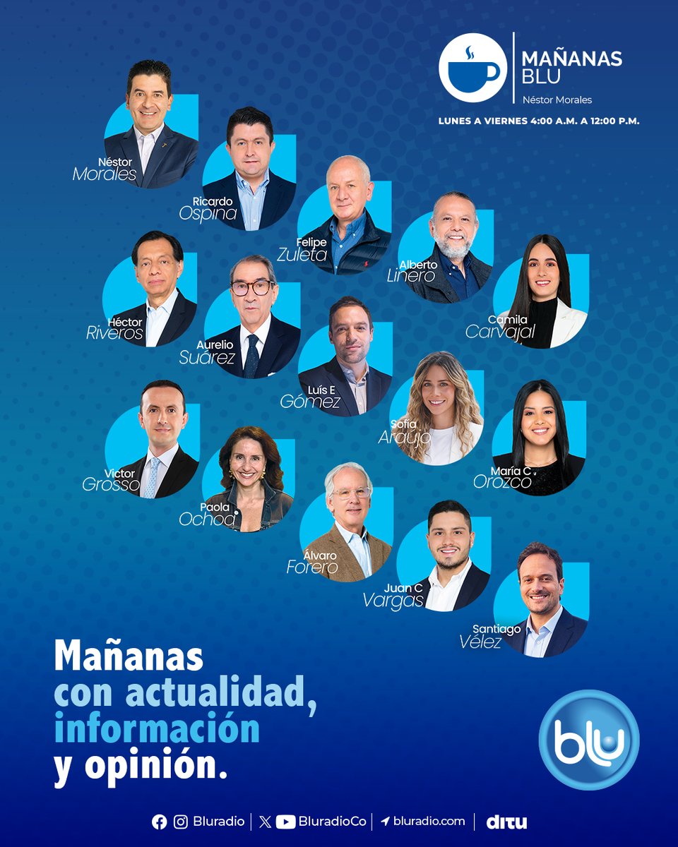 BluRadioCo's tweet photo. ¡Bienvenidos!

Entérese de lo que pasa en Colombia y el mundo en esta nueva emisión de #MañanasBlu

#EnVivo a través de YouTube »https://t.co/6nBoBbzeEa« https://t.co/VtdVo5UHSU