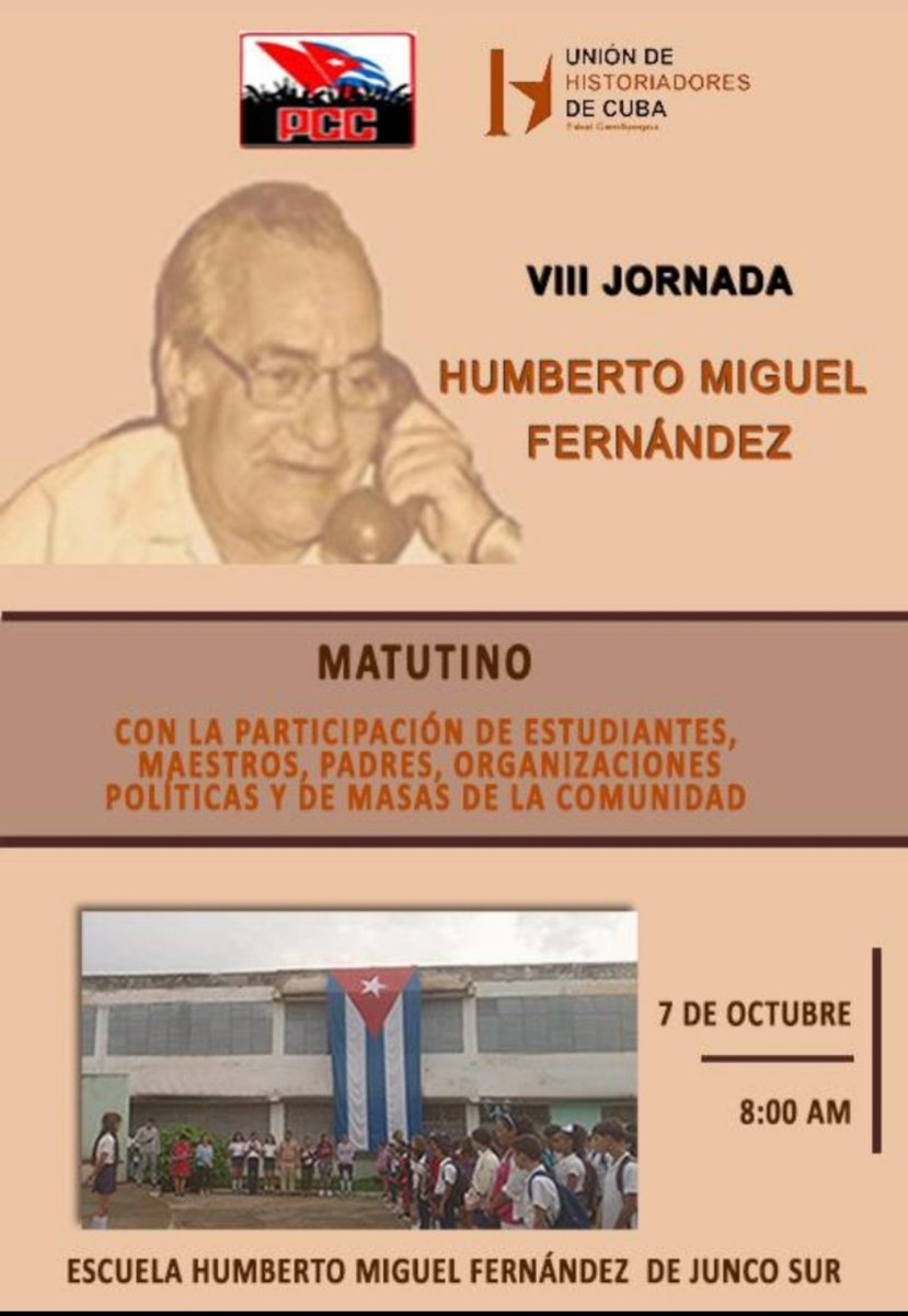 yulls_yusimi's tweet photo. Jornada Homenaje por el 27 Aniversario de desaparición física de Humberto Miguel Fernández del 7 al 9 de octubre.
#CubaViveEnSuHistoria 
#Cienfuegos
#Cuba https://t.co/Cfjftis1VG