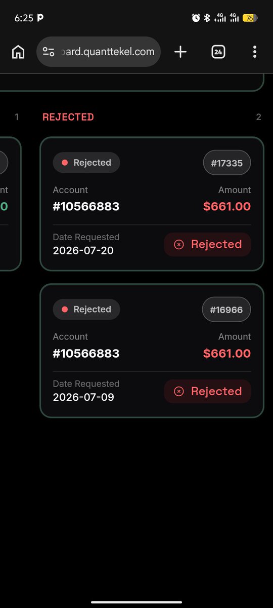 Dexton01's tweet photo. @frodo_AlgoForex @QtFunded @PropFirmMatch @I_Am_The_ICT @ZamcoCapital @GoatFunded @fundingpips @funded_trading Same here, 3 payouts got rejected falsely. And today, I got a mail stating that I breached my account and my profits forfeited due to one sided betting. This is false. They didn't even provide any proof, same way they denied my QT Power Account first payout, due to News Trading. https://t.co/qOYdmpz02G