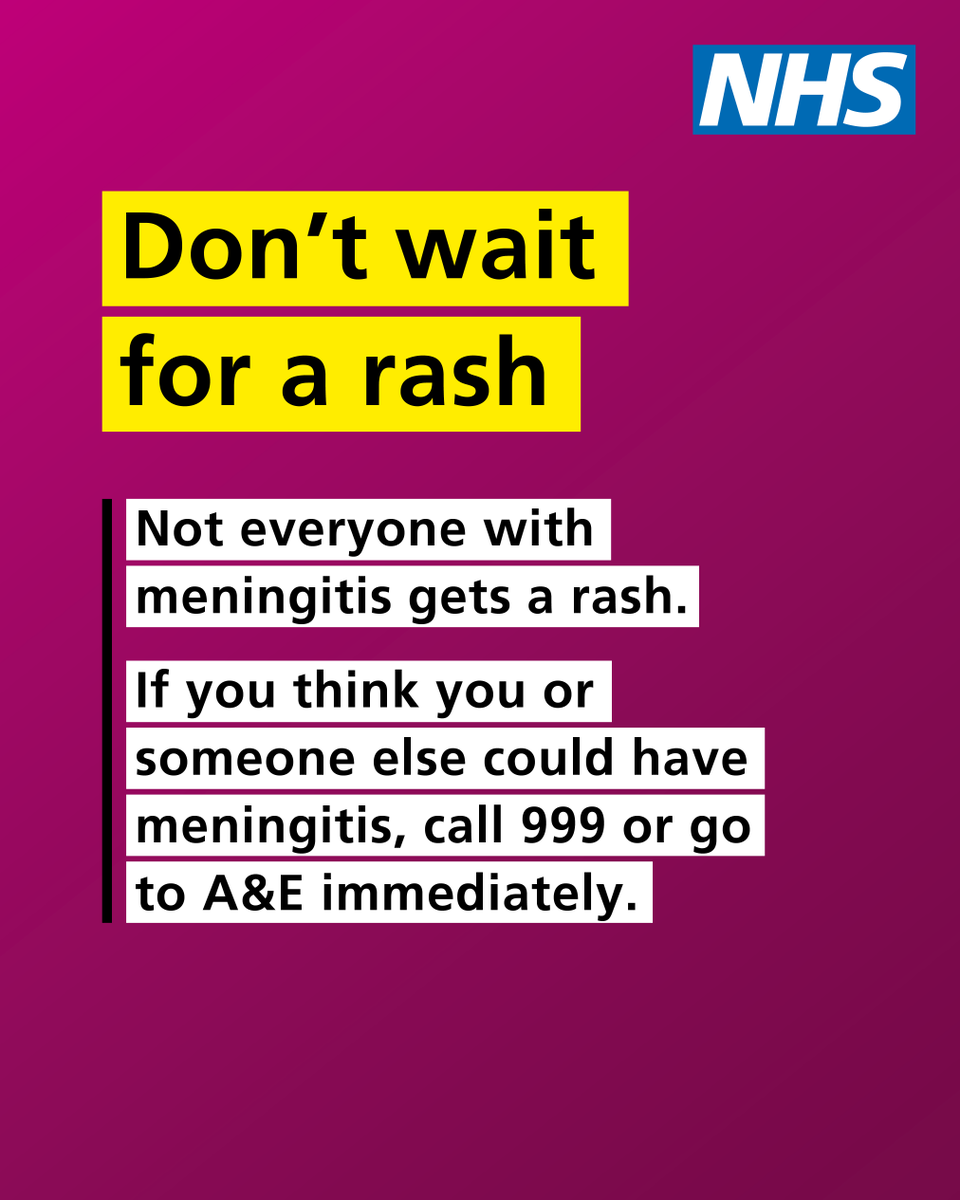 NHSuk's tweet photo. It’s #WorldMeningitisDay. 

Meningitis can develop quickly, so know the symptoms and get urgent help if you’re worried. 

➡️ https://t.co/FlXxJRTbqp https://t.co/b6Sk3kxQug