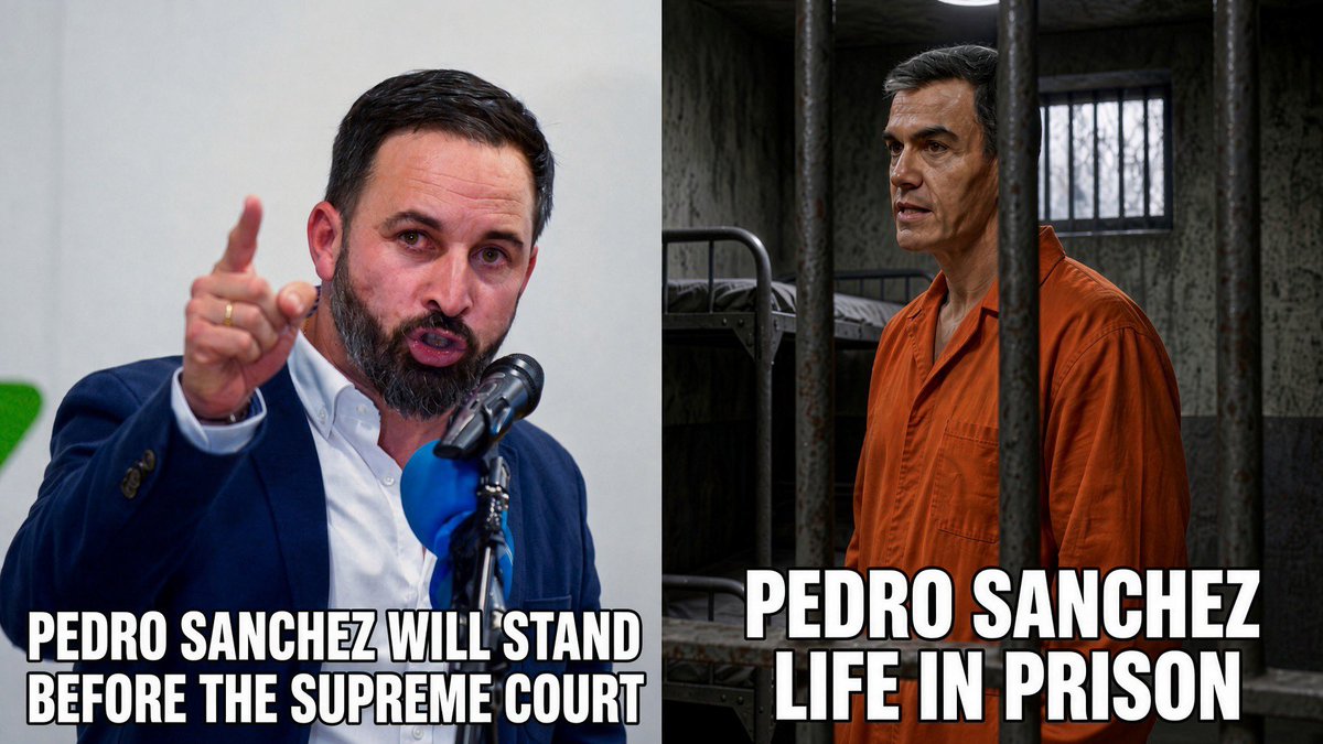 TheBritLad's tweet photo. 🚨BREAKING: Spanish right wing-party VOX says if they win the upcoming election they will put Pedro Sanchez in front of the Supreme Court for corruption crimes.

Sanchez made a HUGE mistake calling a snap election. 🇪🇸 https://t.co/GOMhnWQC0P