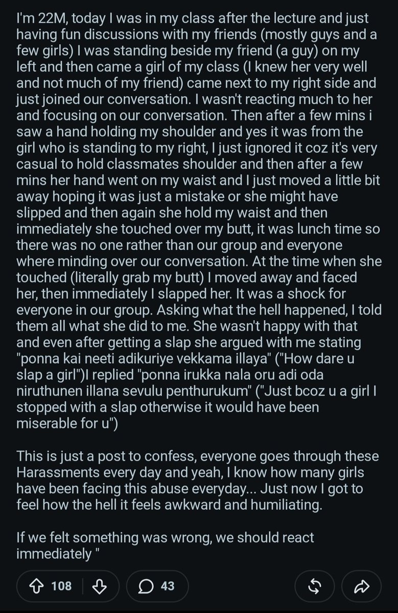 subuNFT's tweet photo. I slapped a girl of my class...n She asked how dare u slap a girl?

#stories #reddit #confessions https://t.co/QgtmJoYtlR