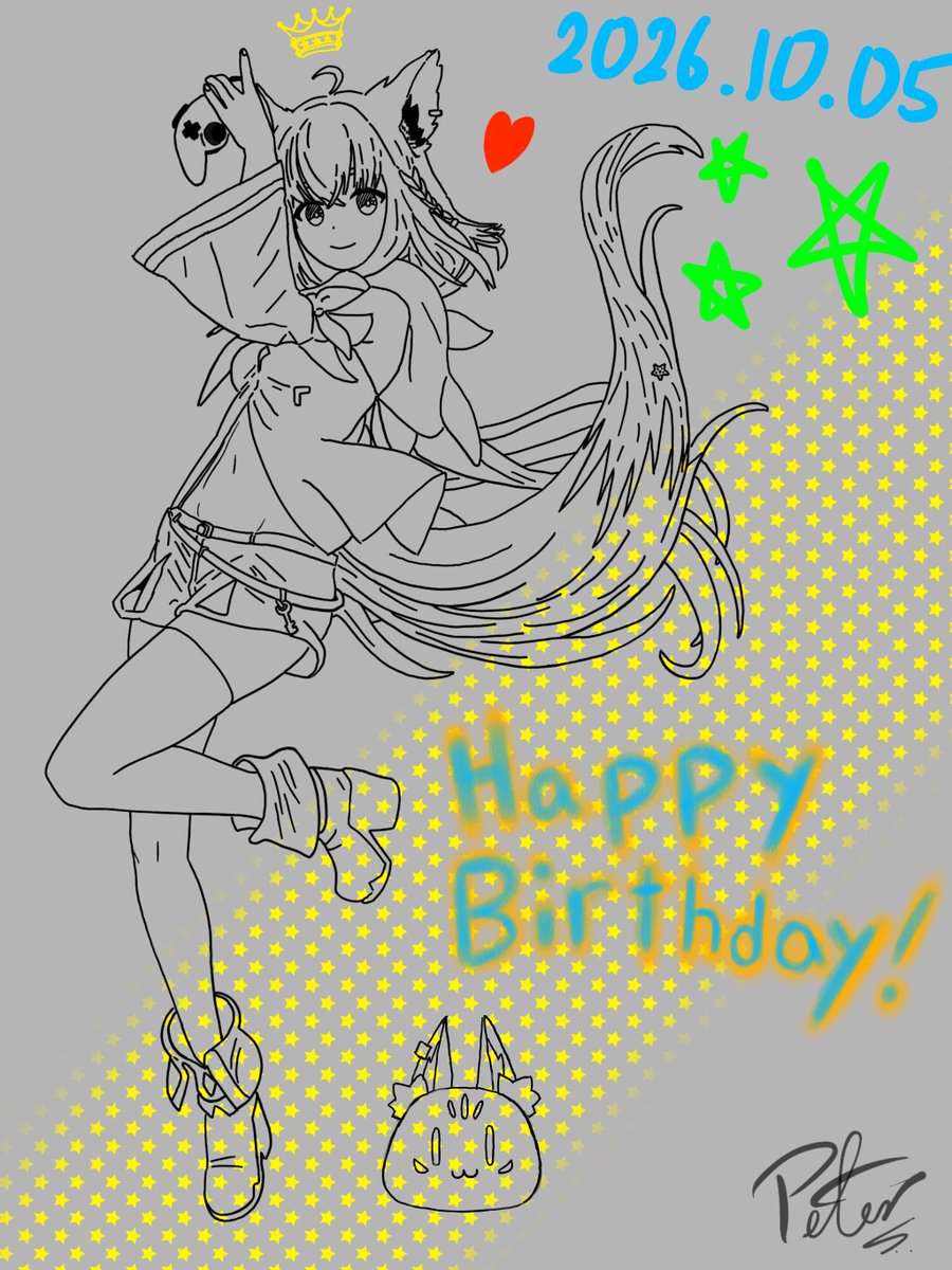 POPCORN0753's tweet photo. Happy Birthday Fubuki !!! 🌽🎂
(*¯︶¯*) 

#絵フブキ #白上フブキ生誕2026 https://t.co/uwQ6Hs14R2