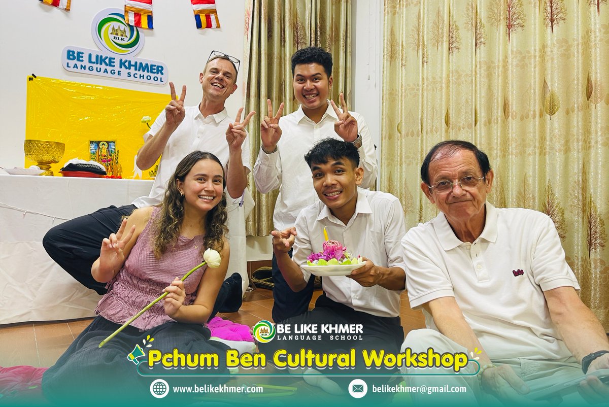 belikekhmer's tweet photo. 🌾✨ Thank You for Joining Our Pchum Ben Cultural Workshop! 🕯🌿

✉️ Email: belikekhmer@gmail.com
🌐 Official Website: https://t.co/7V1LyEYkek
📢 Telegram Channel: https://t.co/RrGdvchEdO

#BeLikeKhmer  
#KhmerLanguage  
#SpeakKhmer https://t.co/qEH0yba499