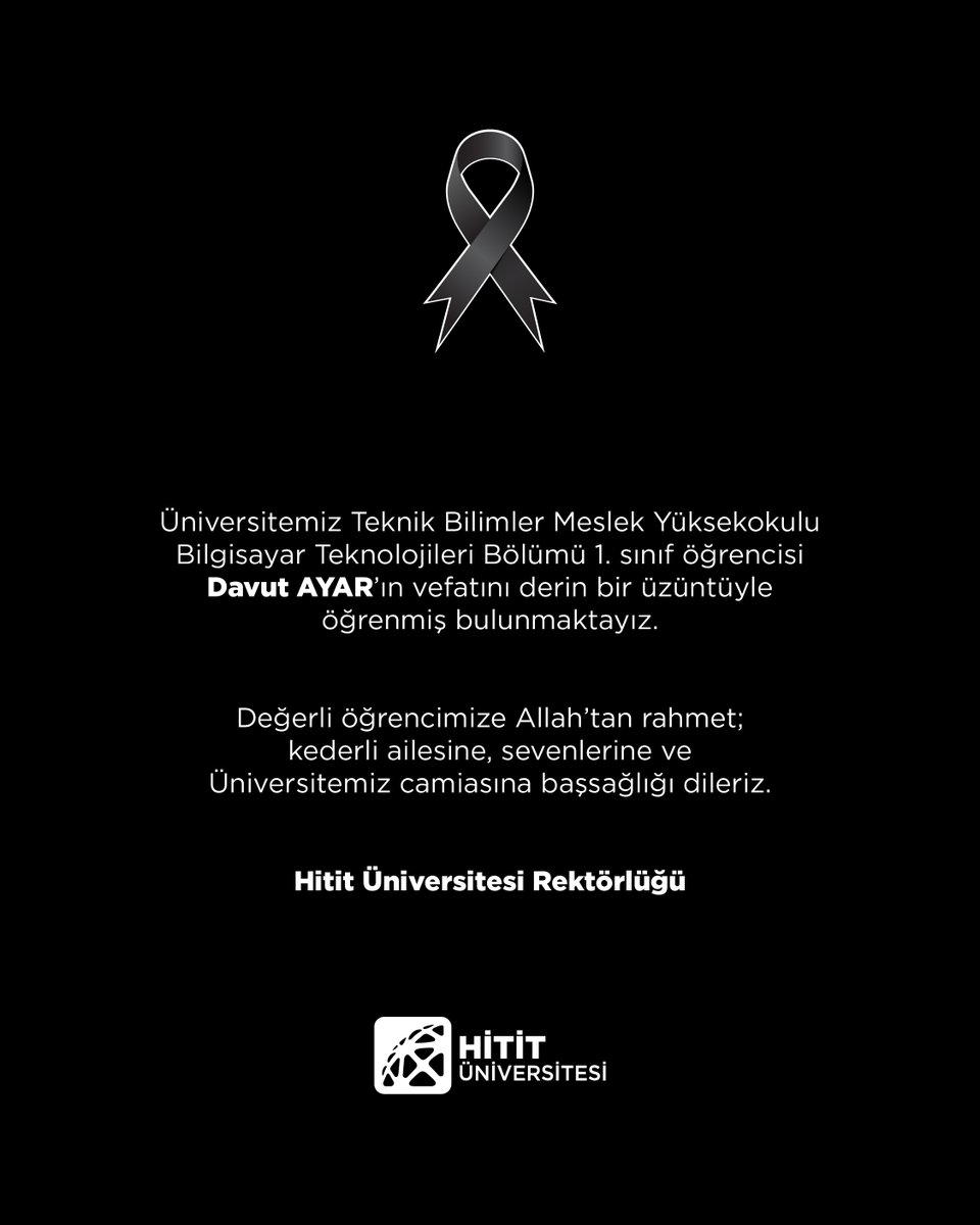 HituKurumsal's tweet photo. Acı kaybımız… https://t.co/u5hyNLDmMQ