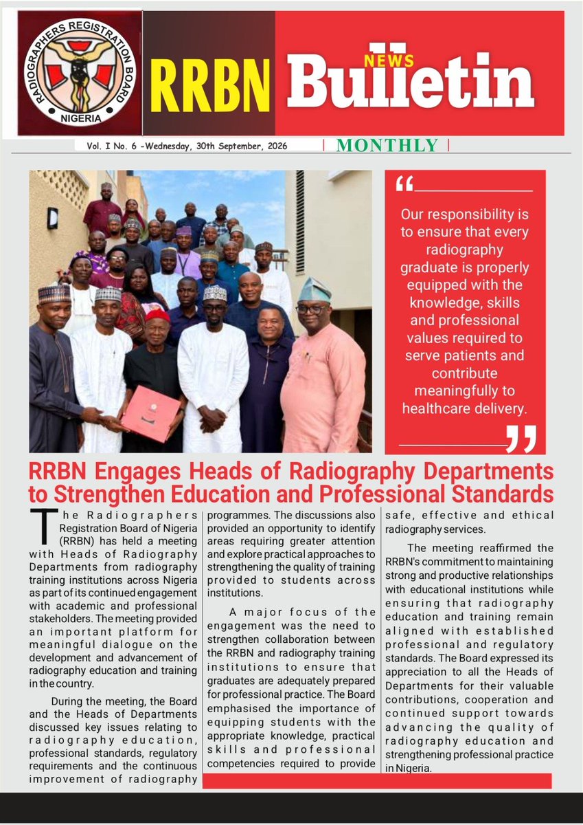 RRBN_NIGERIA's tweet photo. Highlights of RRBN News Bulletin for September, 2026. Read more at https://t.co/weDNAA9ry8
  @thearnnigeria @arn_abuja #Radiography #RRBN https://t.co/vLNizQW7Gv