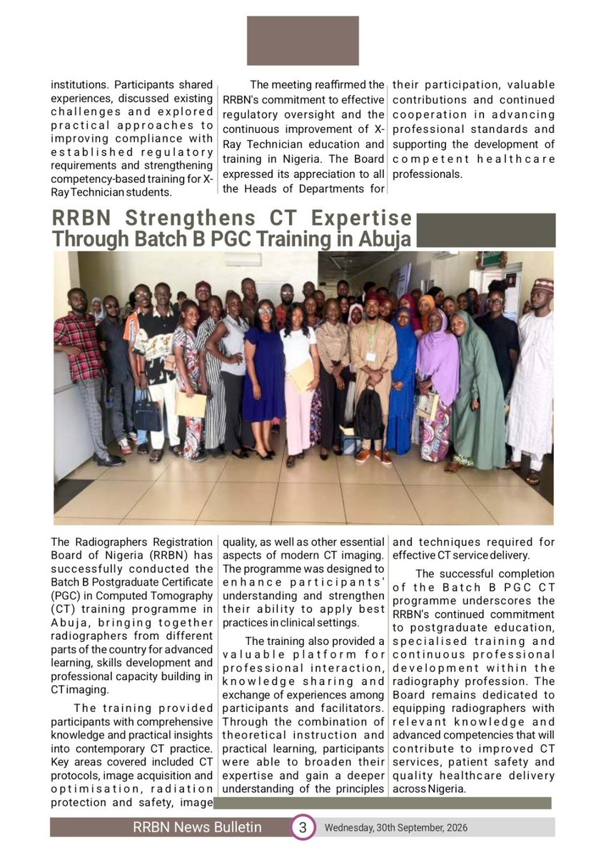 RRBN_NIGERIA's tweet photo. Highlights of RRBN News Bulletin for September, 2026. Read more at https://t.co/weDNAA9ry8
  @thearnnigeria @arn_abuja #Radiography #RRBN https://t.co/vLNizQW7Gv
