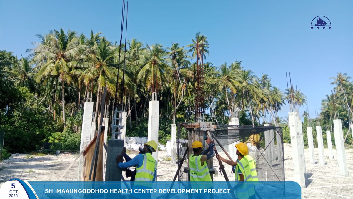 MTCCPlc's tweet photo. Project Update: Construction of SH. Maaungoodhoo Health Center Extension

Ground floor column and stair casting works are currently ongoing at the project site.

Follow more updates at: https://t.co/RjAFCf3rnI

#MTCCProjects #TeamMTCC #RayyithungeKunfuni #GaumuBinaakurumugaaMTCC https://t.co/dSWBUC0mjq