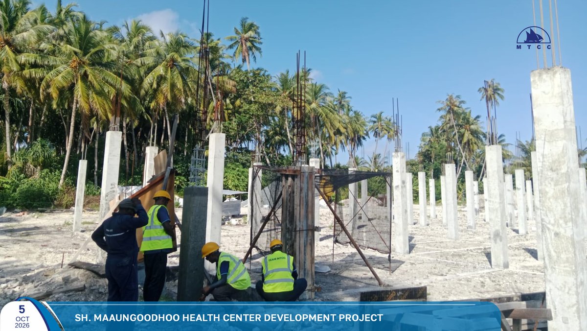 MTCCPlc's tweet photo. Project Update: Construction of SH. Maaungoodhoo Health Center Extension

Ground floor column and stair casting works are currently ongoing at the project site.

Follow more updates at: https://t.co/RjAFCf3rnI

#MTCCProjects #TeamMTCC #RayyithungeKunfuni #GaumuBinaakurumugaaMTCC https://t.co/dSWBUC0mjq