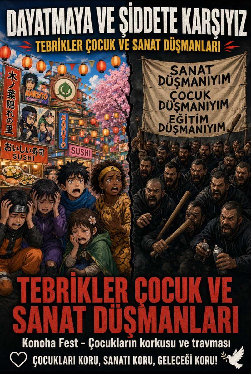Olabilir376410's tweet photo. Ailenle #anime festivaline gidiyorsun,biraz kafa dağıtmak için. Karşına #korkuluk kılıklı bir grup çıkıyor🤯
Herhangi bir #inanç grubunun bu tür saldırı yapması asla kabullenilmez.
Çocuklara yaşattıkları #korku ve travmanın farkında mı bu güruh?
#KonohaFest #Şiddet #Çocuk #travma https://t.co/QGpo7ZUbb5
