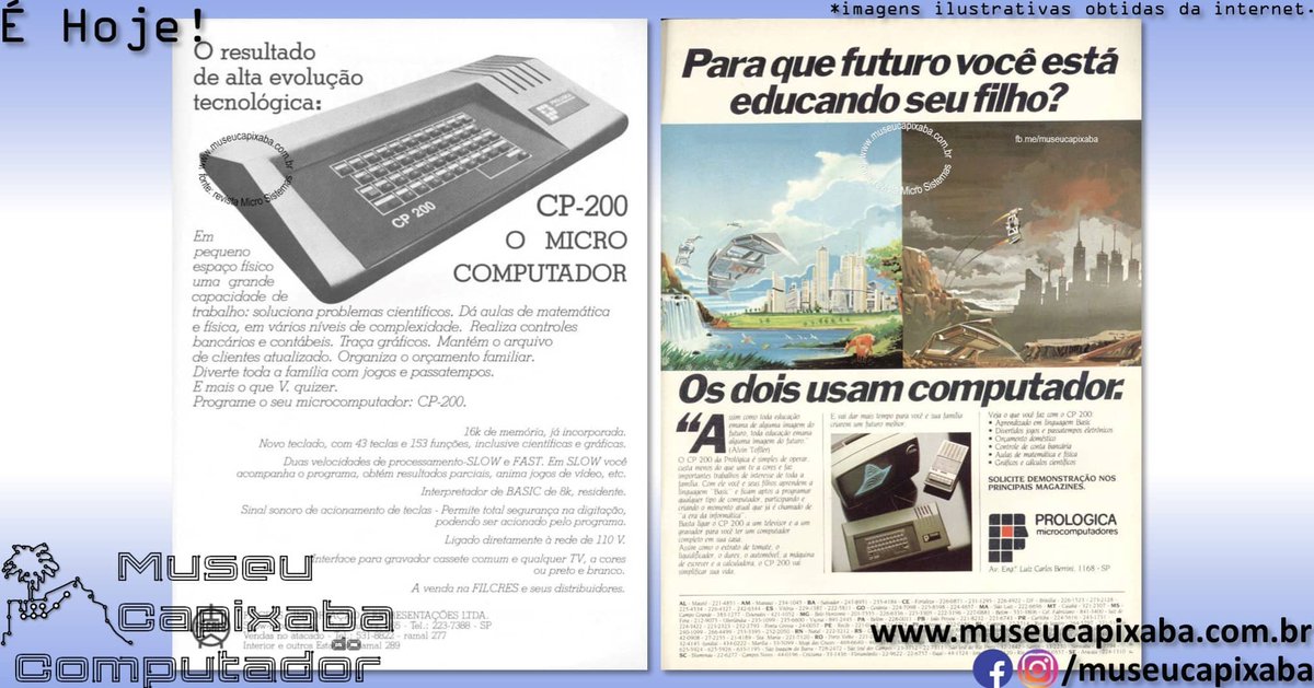 museucapixaba's tweet photo. É hoje! O microcomputador Prológica CP-200 de 1982.

+em https://t.co/gp1IEXSlr4

#MuseuCapixaba #mcc #éhoje #museu #museum #tecnologia #ES #OnThisDay #Prológica #CP200 #cdSEApply300 #Microdigital #SinclairResearch #TimexSinclairTS1500 #TK82 #TK83 #TK85 #Z80 #Zilog #ZXClone #ZX81 https://t.co/XkHyHHtNve