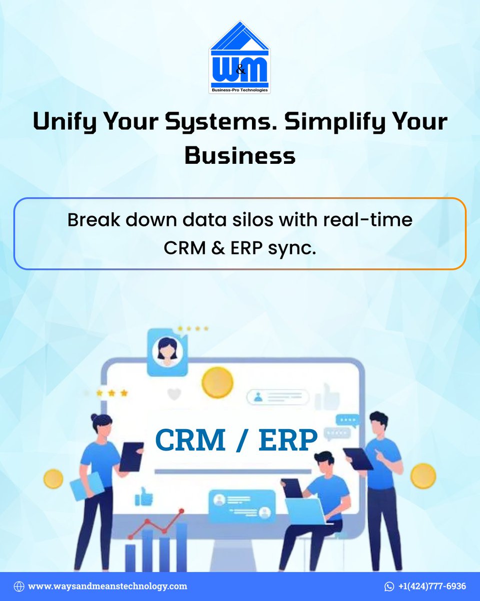 WMTechnology's tweet photo. At @WMTechnology, we enabled real-time CRM and ERP sync for smoother sales and operations.

No more delays. No more data chaos.

#WMTechnology #DataSync #CRM #ERPIntegration https://t.co/JNQpZyK6Xj