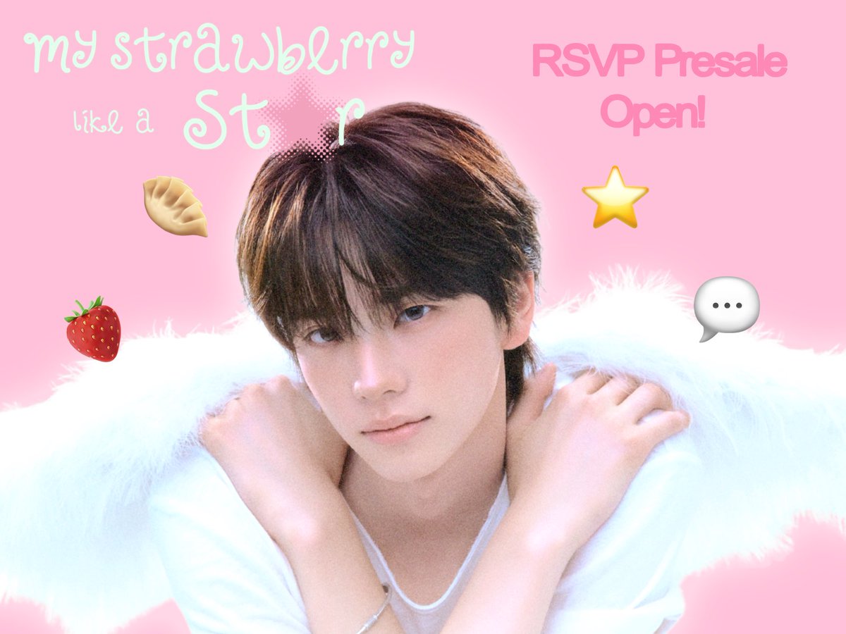 hjxmhjw's tweet photo. 🍓 𝓜𝔂 𝓢𝓽𝓻𝓪𝔀𝓫𝓮𝓻𝓻𝔂 𝓛𝓲𝓴𝓮 𝓐 𝓢𝓽𝓪𝓻 ⭐️

RSVP presale open!

form presale here : https://t.co/A2hAjLo39q

#MyStrawberryLikeAStar https://t.co/8JGAEQ1cu2