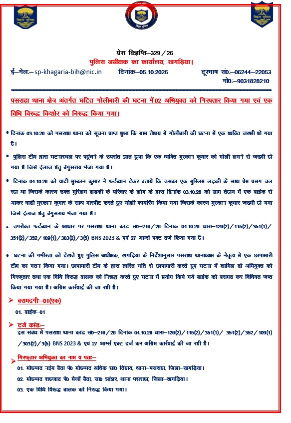 treeni's tweet photo. HINDU-HATRED ALERT!
Father-son duo Mohd. Naeem and Mohd. Shahzar shot Hindu youth Muskan Kumar for having a relationship with their daughter in Khagaria, Bihar.
They beat him and opened fire, injuring Mukesh.
A minor was also detained. One accused is absconding. https://t.co/gHpCBSDC7a