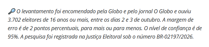 SeifertLinyker's tweet photo. @futnatv O problema é que esses institutos de pesquisa em sua maioria entrevistam 3 mil gato pingado e fazem parecer que o Brasil inteiro pensa a mesma coisa.

Um exemplo é esse aqui bem escondidinho em uma das matérias do G1 de sábado. https://t.co/ffl02AtFqF