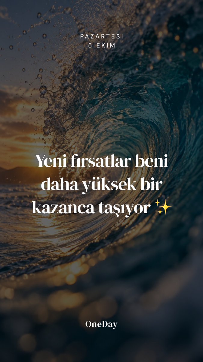 Getoneday_app's tweet photo. "Yeni fırsatlar beni daha yüksek bir kazanca taşıyor ✨"

#Oneday #affirmation https://t.co/bKwSf6bi0H