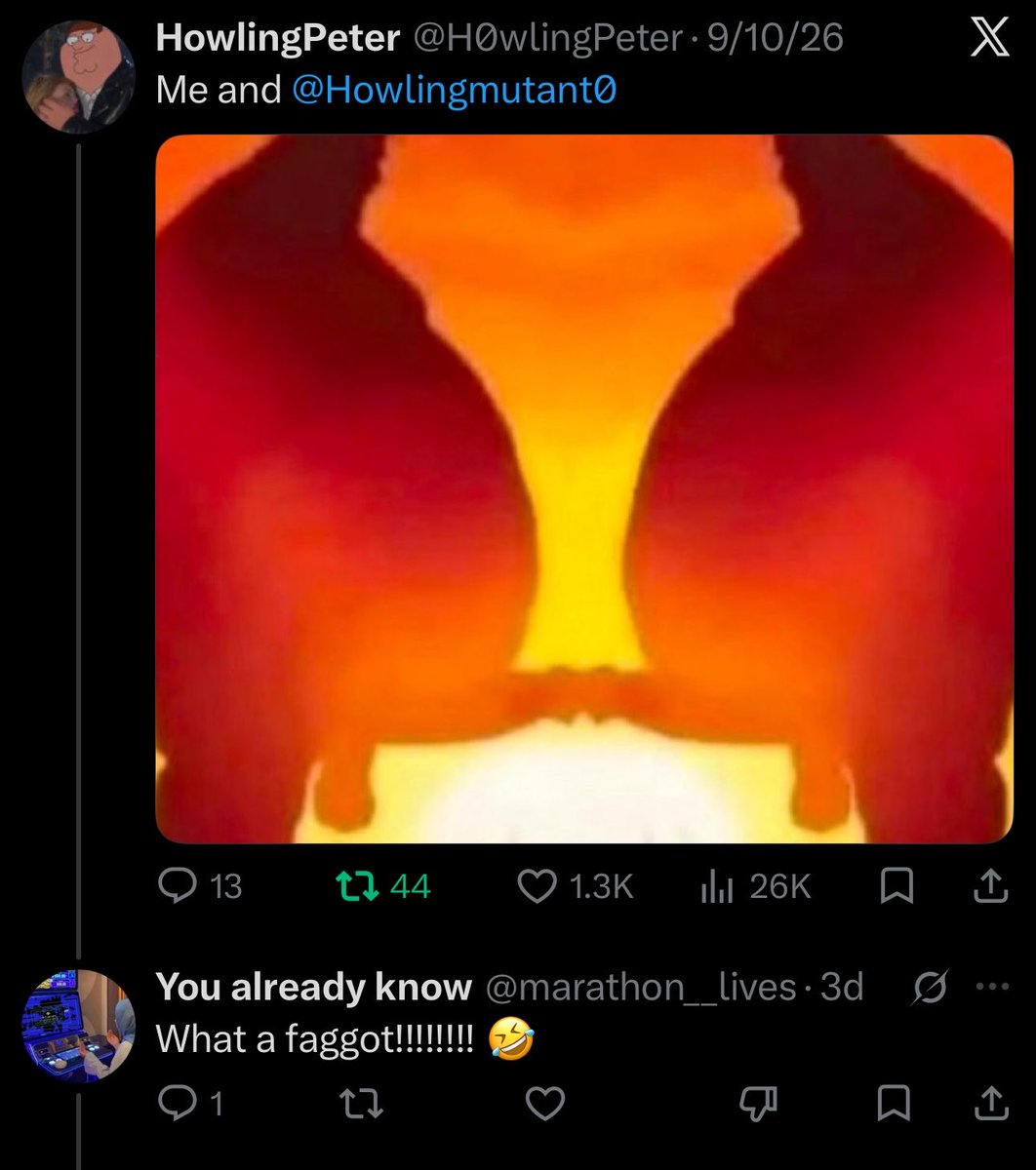 Howlingmutant0's tweet photo. It’s gotten to the point where people will call anyone gay on this website for no reason https://t.co/bBb3nYAx7h