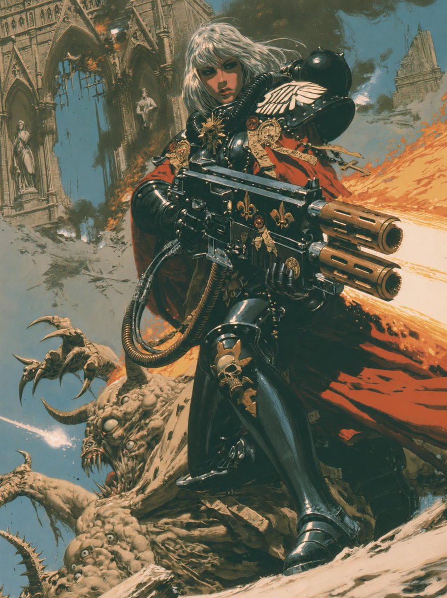 highlander83Art's tweet photo. Adepta Sororitas Retributor 🔥 https://t.co/cKBTgToRPz