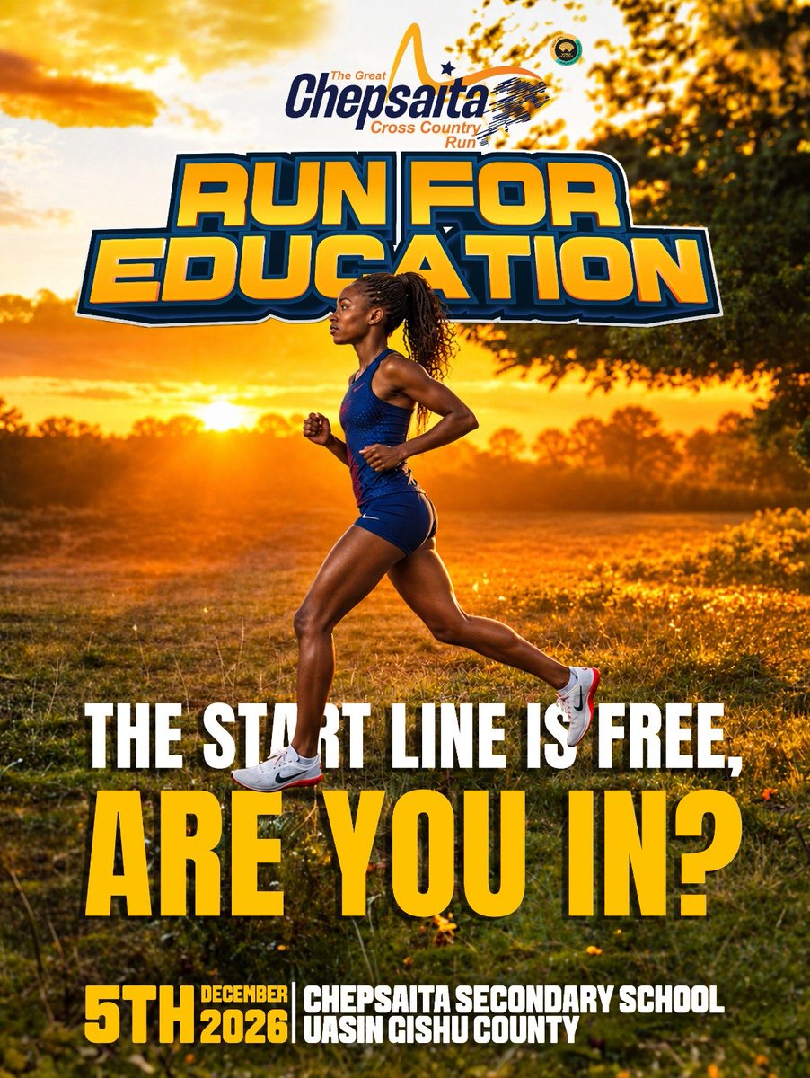 mukua_karimi's tweet photo. Ready to run, have fun and be part of something bigger? Registration is FREE! ๐๐พ Sign up and letโs make this yearโs @chepsaitarun unforgettable!
No registration fee, just show up and run!
Register now: https://t.co/W0z6dBHnpF
#ChepsaitaCrossCountryRun #RunForEducation #ScholarshipRun