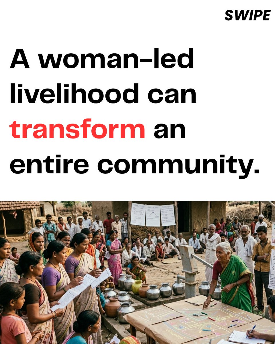 vayamindia's tweet photo. A woman-led #livelihood can transform an entire #community. 
When a woman builds an income, the impact doesn't stop at her household. The whole village moves forward. Here's how: https://t.co/gd6zzZqMNs