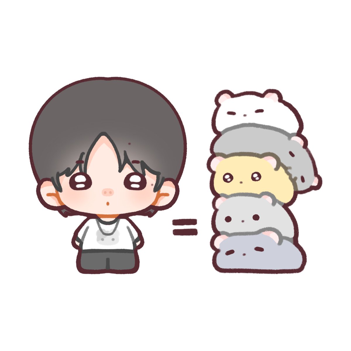 Pppeacchuuu's tweet photo. 🐽🟰🐹

#에반 #희승 https://t.co/a1fpGkpdpT