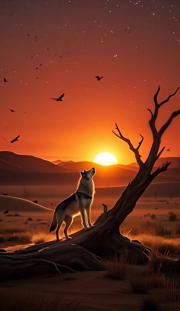loensyzedujo's tweet photo. La lobo de pelaje verdoso brillante bajo las estrellas brilla en la noche. https://t.co/bH43ib1mlb