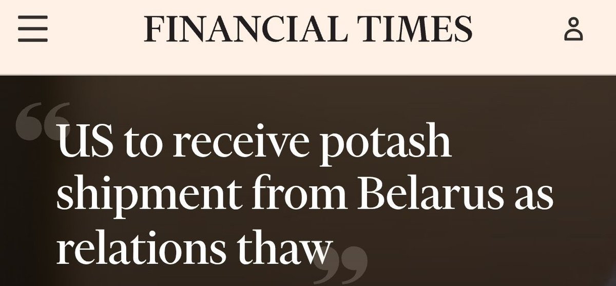 AnnaDeMilanese's tweet photo. 🇺🇸🇧🇾 Trump sägt weiter am eigenen Ast: Mit seinem Wahlkampf-Manöver holt er 30.000 Tonnen Dünger aus Belarus – ein Tropfen auf dem heißen Stein, der gerade einmal gut ein halbes Prozent (0,5 %) des US-Jahresbedarfs an Kali abdeckt.

​Die Ladung soll Mitte Oktober in New Orleans einlaufen, verladen im russischen Hafen Bronka. Fast 80 % der US-Importe (5,6 Mio. Tonnen) kamen bisher verlässlich aus Kanada. 
Belarus kann diese Mengen logistisch gar nicht ersetzen – der Weg über Russland ist extrem lang und teuer.
​Verärgert Trump den Hauptlieferanten Kanada und bleibt die Lücke offen, steht er kurz vor den Midterms vor genau demselben Versorgungs-Eigentor wie bei Hormus. Gewinner ist am Ende nur Lukaschenko, der billige diplomatische Anerkennung aus Washington kassiert.
​Ein politischer Kniefall ohne praktischen Nutzen.