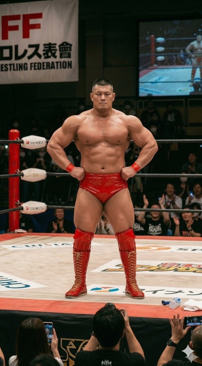 barukimuscle's tweet photo. 妄想プロレス　No1
某ゲイプロレス小説に触発されて生成してしまった。
＃AI ＃プロレス ＃筋肉 ＃やられ https://t.co/XnhfoMYQnK