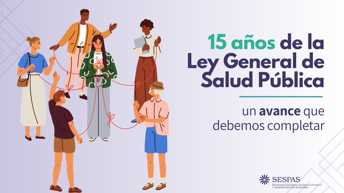 sespas's tweet photo. 📅 Hoy se cumplen 15 años de la publicación de la Ley General de Salud Pública.

La Ley 33/2011 supuso un avance fundamental para situar la prevención, la protección y la promoción de la salud en el centro de la acción pública.

✍️Quince años después, desde SESPAS ponemos en valor lo avanzado y señalamos lo que todavía queda por hacer para completar su desarrollo, reforzar la salud pública y avanzar en prevención y equidad.

👉 Lee la carta completa: https://t.co/xJMvWH1yR1