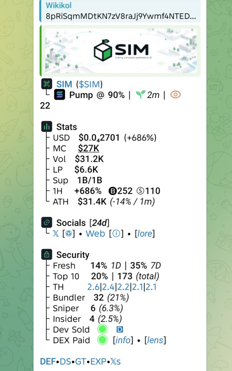 WikiKol1's tweet photo. Watch your entry on $SIM
CA
8pRiSqmMDtKN7zV8raJj9Ywmf4NTEDnxCTHZ28dTssim
#SMNO #CRYPTOAI #CRYPTOCLARITYACT #MEMECOIN https://t.co/kE5WIhrnVt