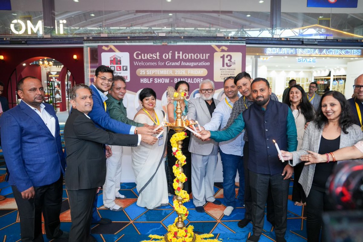 BIECentre's tweet photo. #HBLFShow Bengaluru 2026 wrapped up at #BIEC! 🏗️Three days (Sept 25-27), 150 exhibitors and 8,000 visitors, with hardware, building materials, lighting, kitchens and furniture under one roof. 

Have an event in mind? 📩 info@biec.in  #Bengaluru #InteriorDesign #Architecture https://t.co/bNaClUdj70