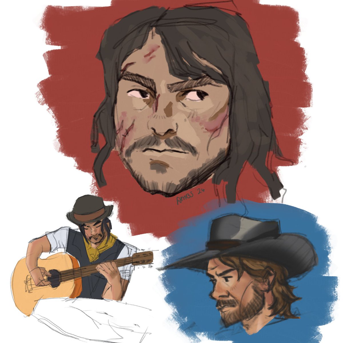 mokuaibaa's tweet photo. Rdr2 doodles https://t.co/h4mBxx0FkV
