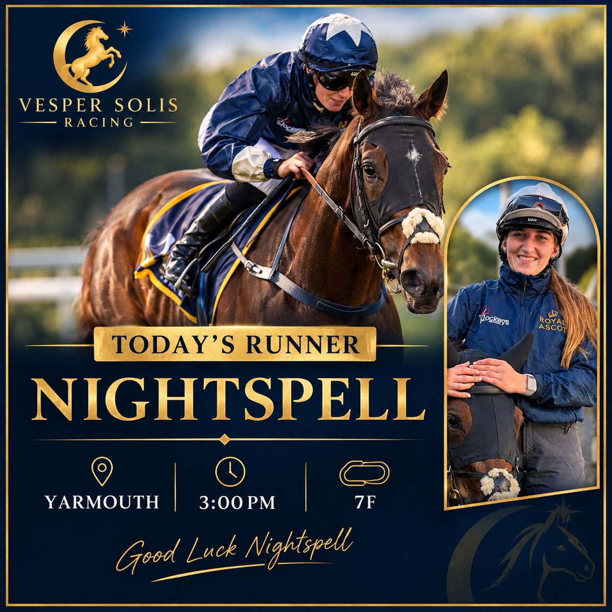 vespersolis's tweet photo. Our little pocket rocket is out at Yarmouth today…Alex Egan takes the ride …Good luck to Alex and all of our owners https://t.co/DdpVOrL1s0