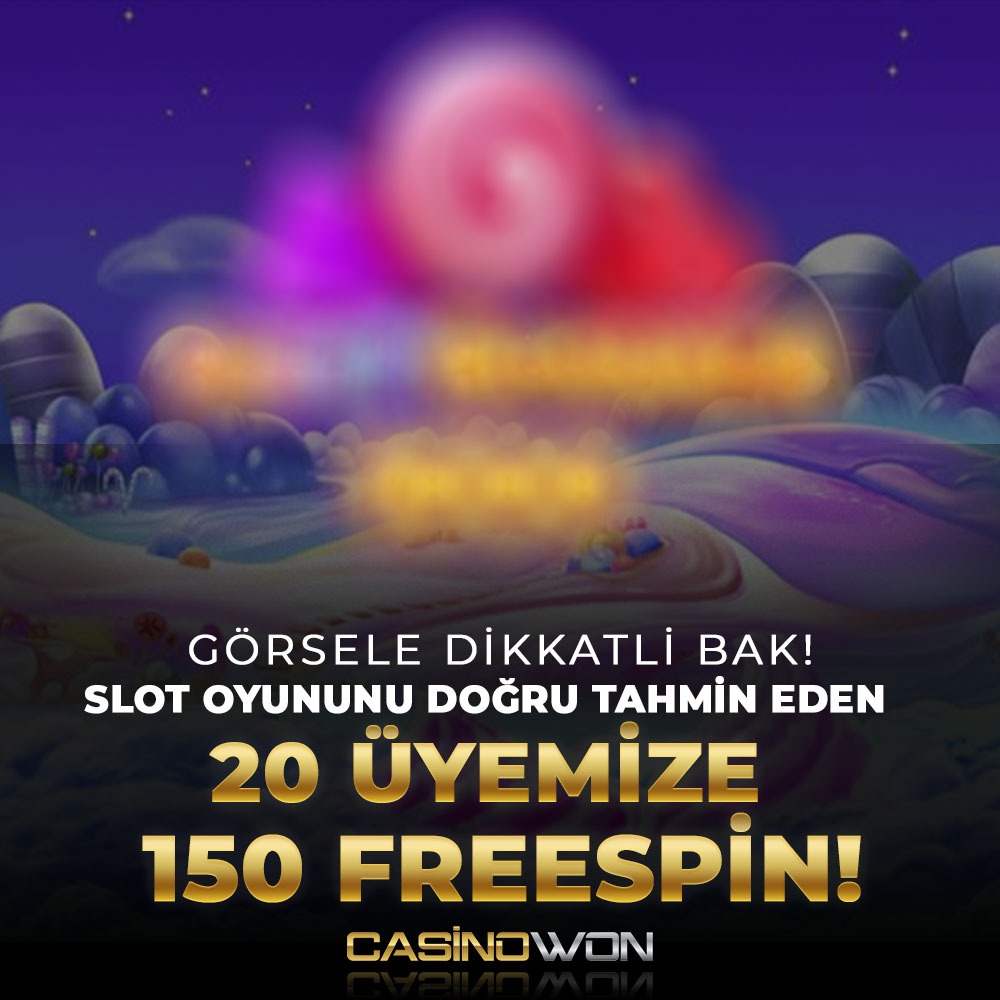 casinowoncom's tweet photo. GÖRSEL'E DİKKATLİ BAK ! 
BU SLOT OYUNU HANGİSİ ? 

DOĞRU TAHMİN EDEN 20 ÜYEMİZE 150 FREESPİN ŞANSI ! 

KULLANICI ADIN İLE BİRLİKTE TAHMİNİNİ YAP.
RT İLE FREESPİN'İ GÜÇLENDİR ! 

ETKİNLİK 06/10/2026 12:00'DA BİTECEKTİR. https://t.co/paZCyFeWn5