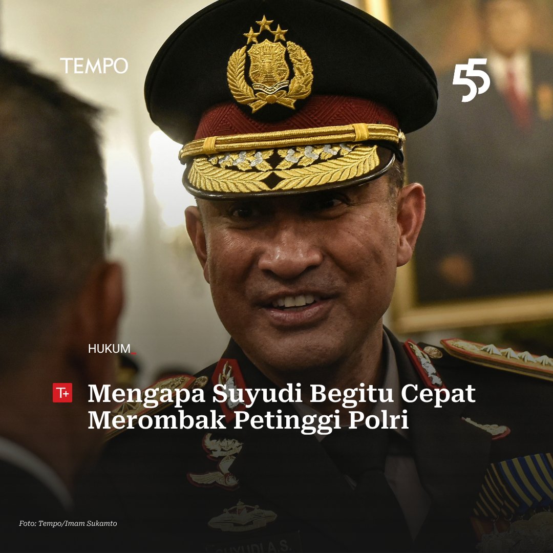 tempodotco's tweet photo. Suyudi Ario Seto memutasi 88 perwira sehari setelah menjabat Kepala Polri. Bertumpu pada meritokrasi atau konsolidasi kekuasaan?

#TempoPlus https://t.co/xLpIgySJby