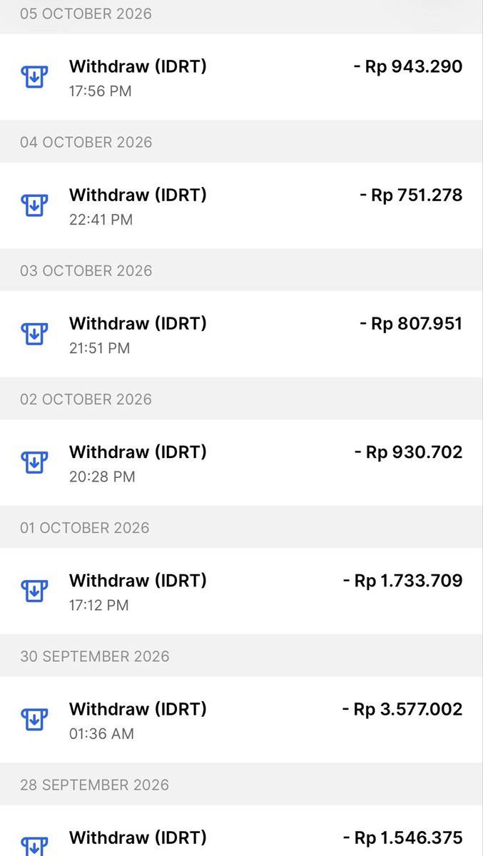 adriianxyz's tweet photo. Alhamdulillah msh konsisten WD hampir tiap hari dari hasil LP.

Disini gw gapake compound2, profit langsung jadiin IDR utk ngebantu disiplin dan meminimalisir resiko. Menurut gw compound itu bagus klo lu jago, klo msh newbie kepeleset sekali bisa mulai dri awal lg, dan itu capek. https://t.co/82JXOrXR1A