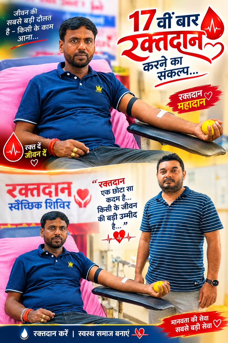 Chandan1447's tweet photo. रक्तदान जीवनदान❤️
अपने जन्मदिन के अवसर पर एकबार फिर रक्तदान करने का मौका मिला यह मेरे जीवन का 17 वां रक्तदान है महादेव से कामना है कि हमें स्वस्थ रखें ताकि अंतिम समय तक भी किसी के काम आ सकूँ।🙏 ❤️ https://t.co/KJ5RUaLbjn