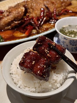 sweetiesprite's tweet photo. Nothing hits better than tender braised pork over rice 🥢 Glazed, sticky, sweet-savory perfection. This plate of Chinese cuisine is pure comfort food heaven.  #ChineseFood #ComfortFood #Foodie https://t.co/aoOUNnfuax