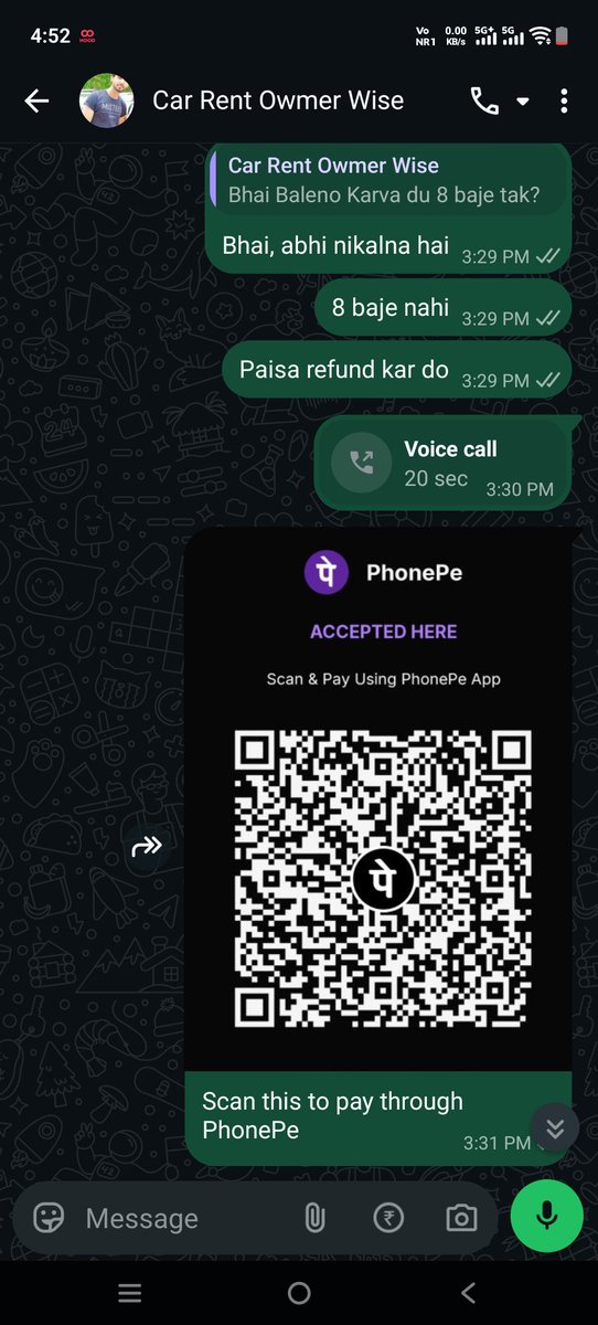 Rahul91090089's tweet photo. @dmgbnagar @noidapolice 
Paid ₹500 as a token amount to a local car rental agency on 2 October. Later, they refused the booking due to the destination and promised to refund the amount within an hour. Despite repeated calls and messages, the refund has not been made. Please look https://t.co/PFRqvtw2Ig