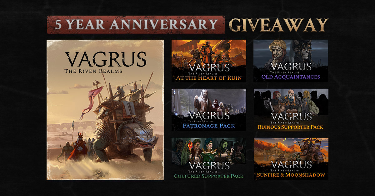 LostPilgrims's tweet photo. Vagrus turns 5 today! 🎉

Win one of 5 Vagrus keys of your choice:

❤️ Like + 🔁 Repost this post
💬 Reply with your platform + region
🗓️ Oct 5–9
🎁1 base game/1 major DLC/ 2 small DLCs keys
📩 Winners contacted via DM

Entry rules in the comments!

#indiegames https://t.co/yl0EAZ6c4U