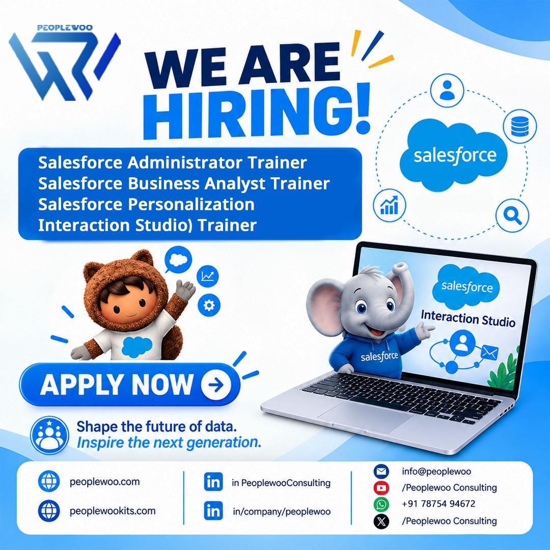 Peoplewoocon's tweet photo. Apply Now: https://t.co/tPll1Jct0t
#SalesforceTrainer #HiringSalesforceTrainer #SalesforceJobs #SalesforceCareer #SalesforceTraining #SalesforceInstructor #SalesforceExpert https://t.co/PQH0RRtk0Q