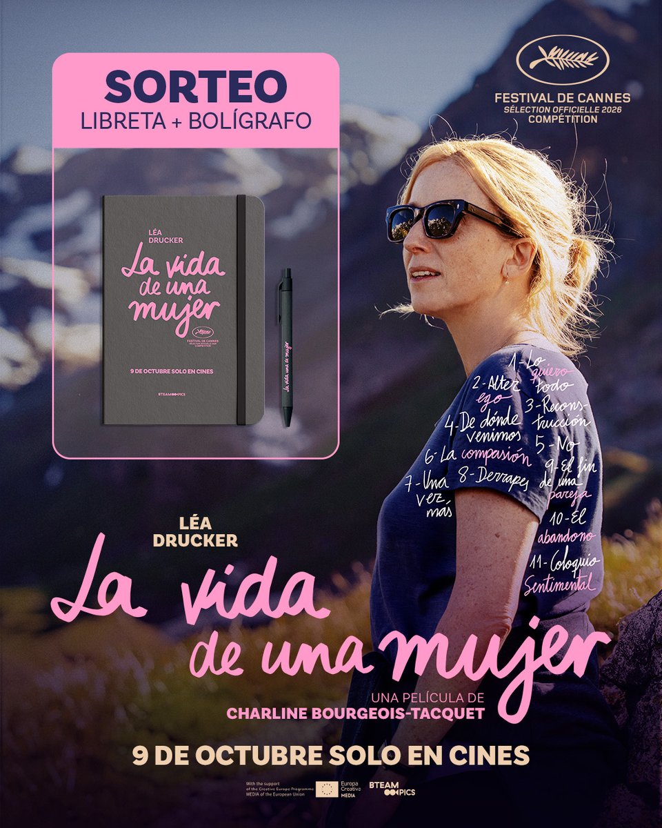 35milimetros_es's tweet photo. ‼️#SORTEO‼️

2 PACKS DE MERCHANDISING de #LaVidaDeUnaMujer. ¡Estreno 8/10!

1️⃣ LIBRETA + 1️⃣ BOLÍGRAFO

👍🏻 RT + FOLLOW + MENCIÓN a un amigo

¡Síguenos! ➡️ @BTeamPictures y @35milimetros_es

⌛ Fin: 12/10 a las 10:00 h

Más info: https://t.co/e6vXFAqxaL https://t.co/05EZnA44Rc